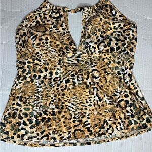 Plus animal print swim top NWOT